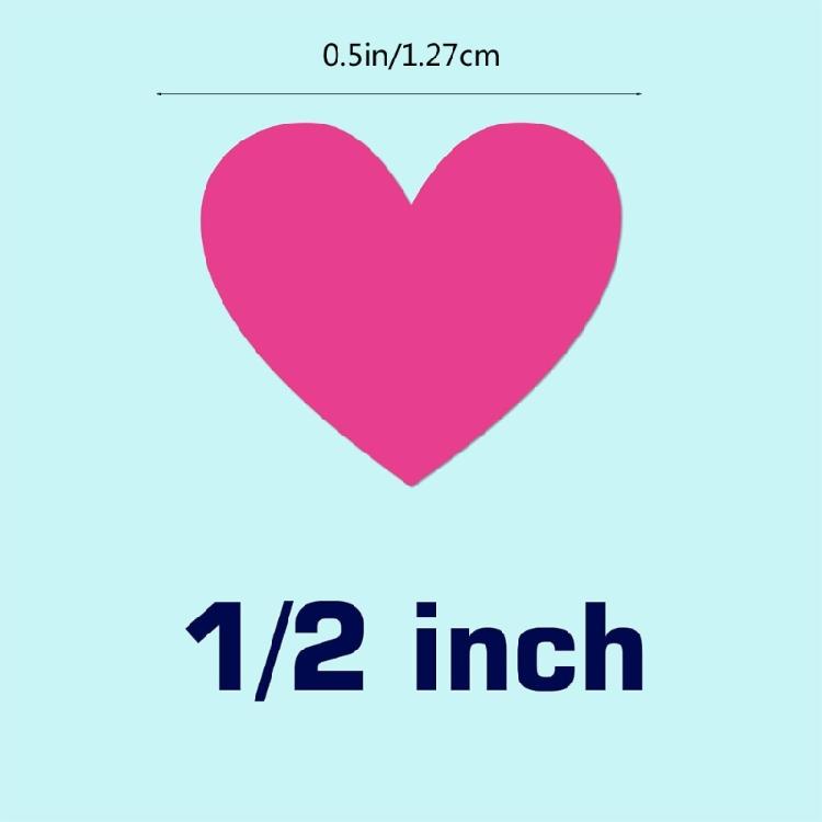 Multicolor Heart Sticker 1/2Inch Colorful Heart Sealing Sticker Adhesive Wrapping Label For Scrapbooking and Packaging