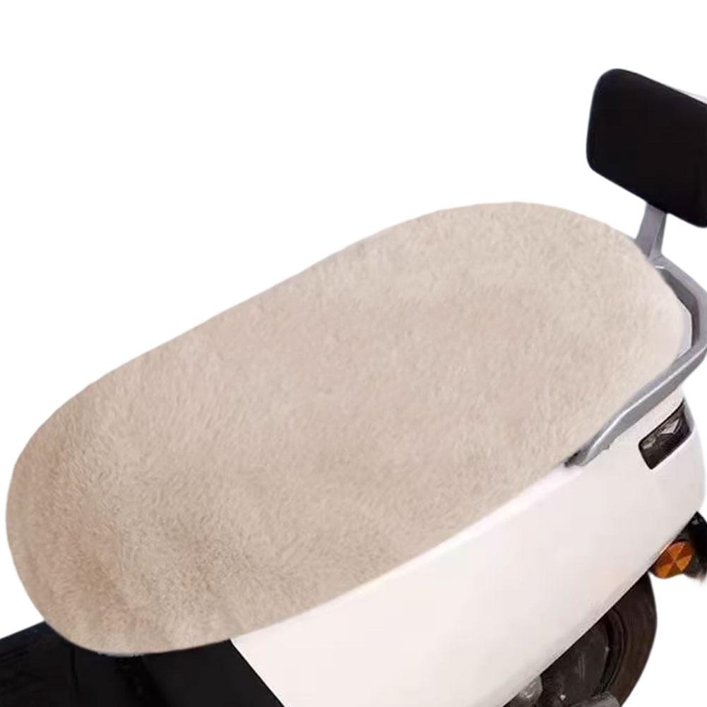 1Pc Winter Warm Electric Bicycle Seat Cushion Cover Plush Soft Bicycle Bike Seat Pad Protector Cover Cycling Cushion Accessories