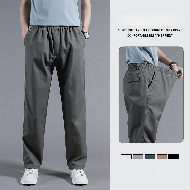 Men Solid Color Stylish Drawstring Design Men Trouser Overalls for Sports Cargo Pants Pocket