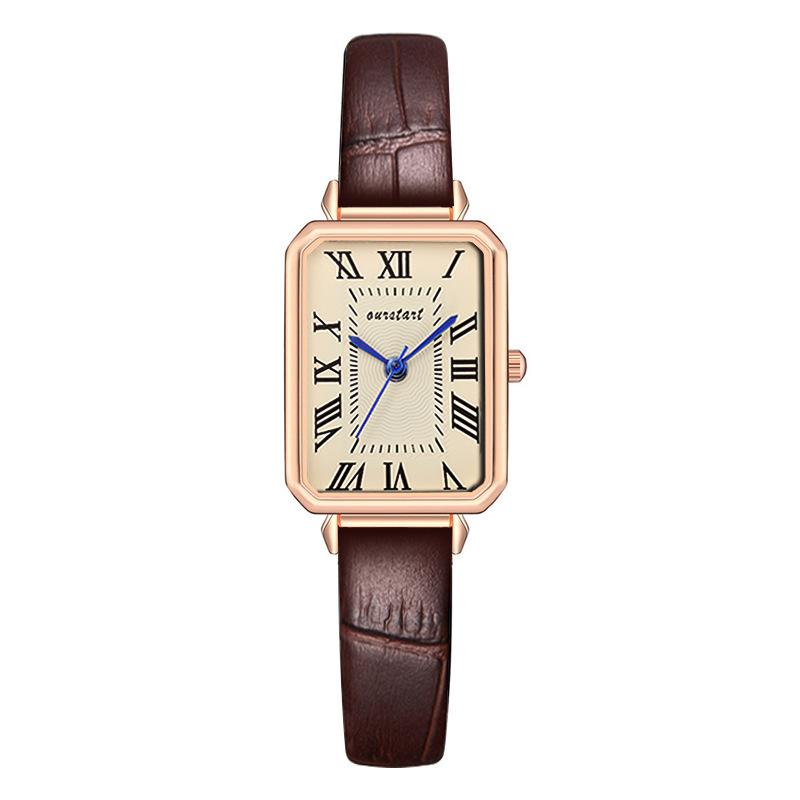 Hot Sale Watch Women's Fashion Temperament Square Belt Quartz Ladies Watch