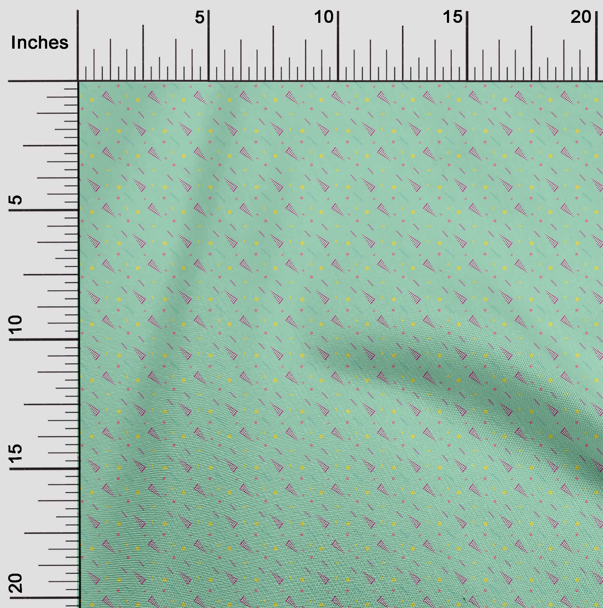 

oneOone Cotton Flex Fabric Dot|Zig Zag & Triangle Geometric Fabric Prints By Yard 40 Inch 42 Inch Wide - Viscose Chiffon м ята зелений колір