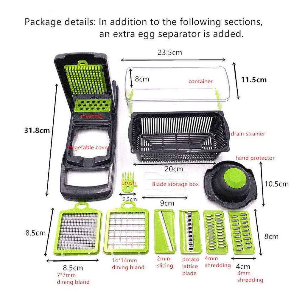 MAITA MaleWardrobe3 Dicing Blades Potato Garlic Peeler Grater Dicer Kitchen Tools