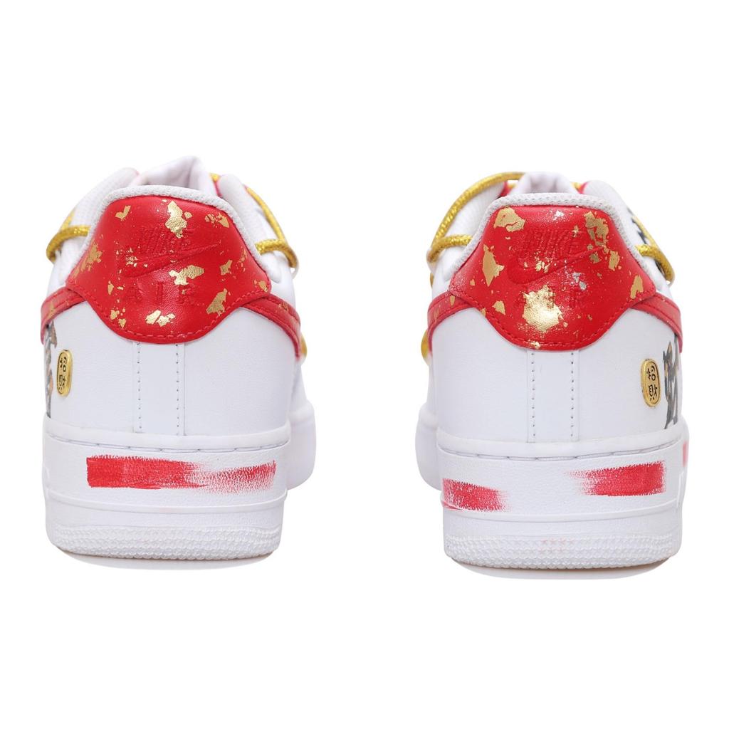 Nike Air Force 1 Low Wishing You Prosperity Anti Slip Wear Resistant Low Top Skateboard Shoes Women's White Red DD8959-100(Team69-SBOX)_