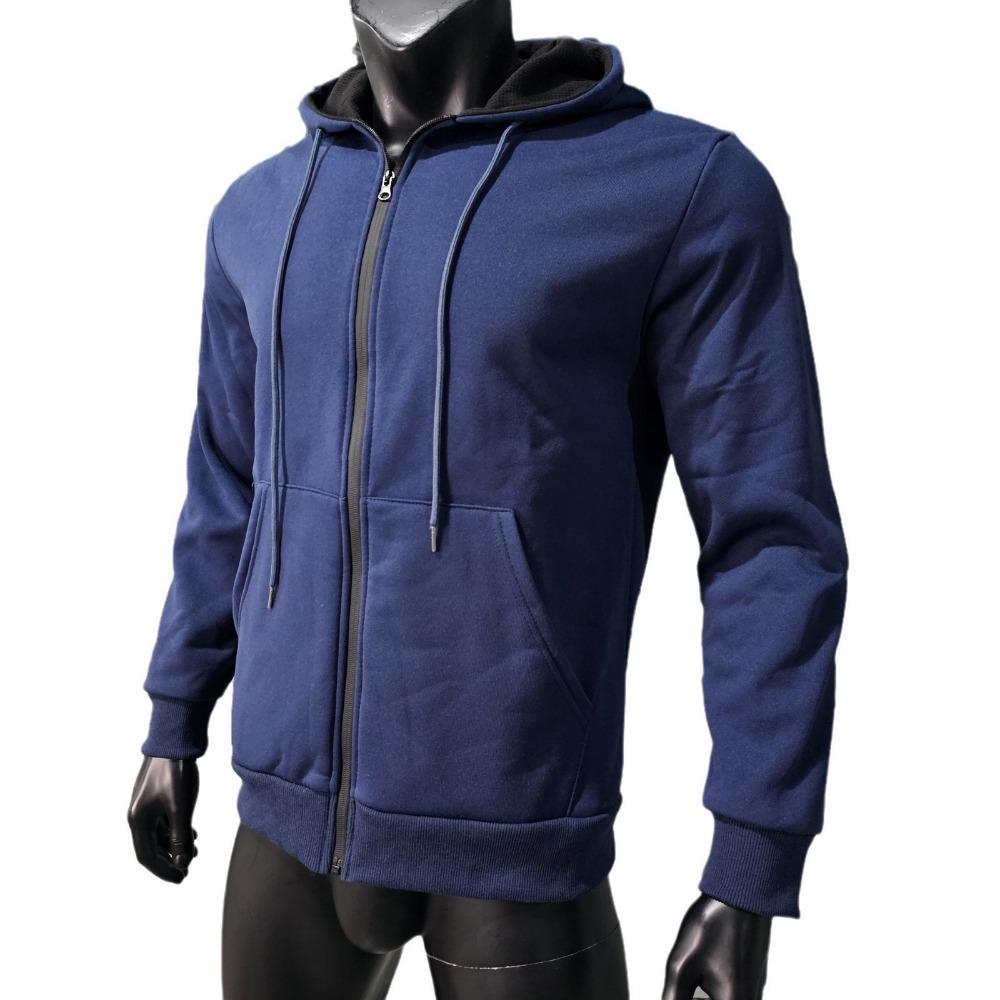 Men's Comfortable Thick Hooded Sweatshirt, Zipper Sports Shirt, Long Sleeved Sweatshirt, Autumn and Winter Season