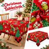Christmas Tablecloth with Cute Pattern Print, Festive Holiday Party Decoration Table Cover