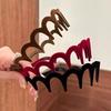Flocking Plastic Teeth Headbands Fashion Wavy Headband with Combs Non-slip Velvet Hair Bands for Women Girls Hair Accessories