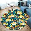 5 Sizes Classic Doraemon Print Round Carpet Living Room Anti-Slip Mat Bedroom Sofa Table Home Large Mat Gift for Kids and Adults