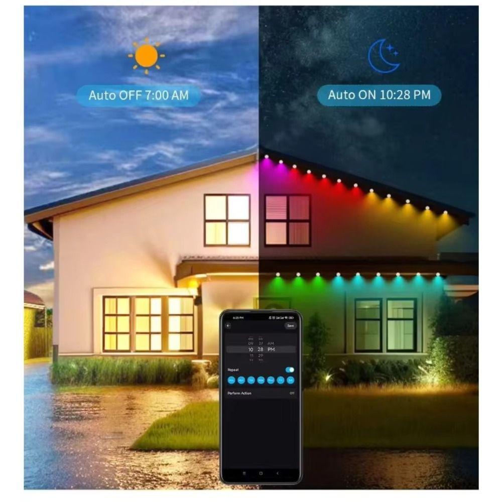 Smart RGB Lights App Remote Control String Lights Permanent Outdoor Lights  Christmas Decor