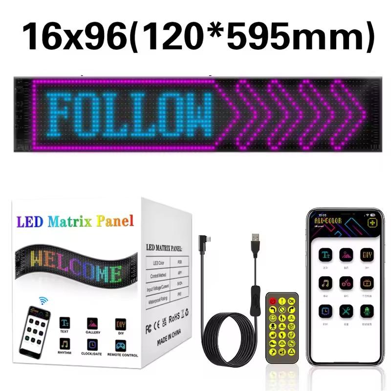 Devil Eyes Light Programmable LED Display Soft/hard Screen LED Matrix Pixel Panel App Control USB Poweded for Cars Windshield