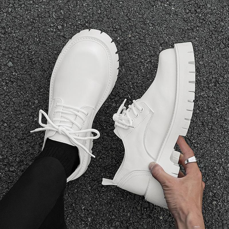 Spring and Summer New Casual Leather Shoes Low-top British Retro Big Head Leather Shoes Dress Versatile Leather Shoes 2135-J