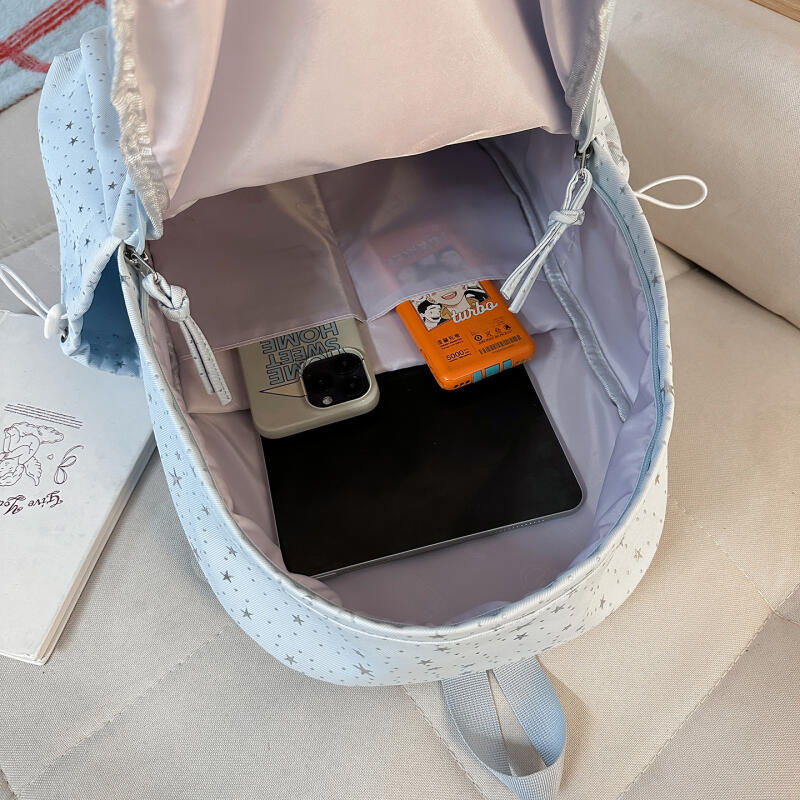 Star Print Student Schoolbag Women's Travel Lightweight Backpack