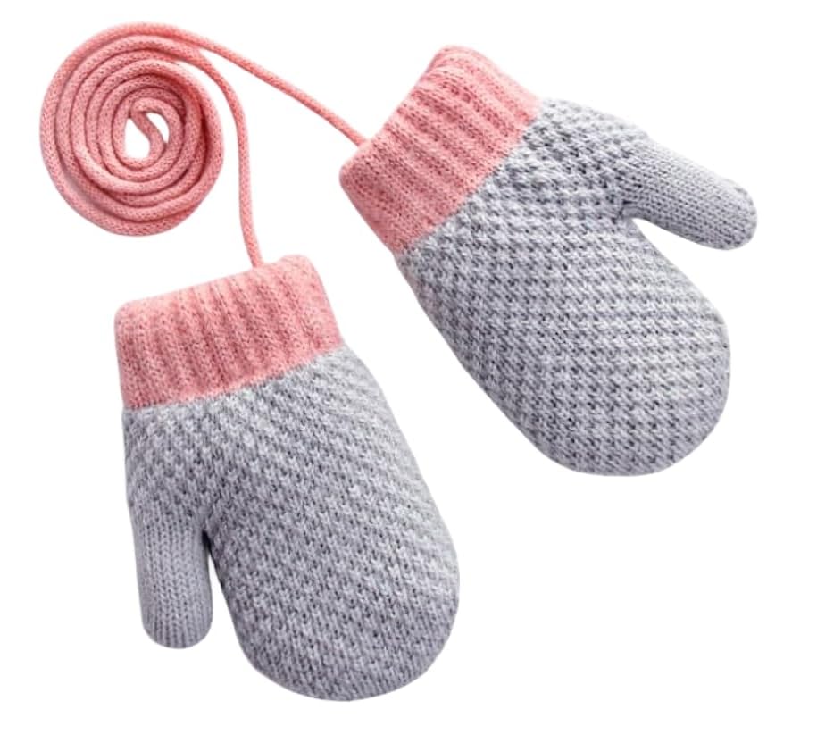 ITODA Baby Knitted Gloves for Girls and Thick and Warm Fluffy and Perfect for Daycare and Outdoor Activities Gloves, Autumn/Winter Kids' Boys,