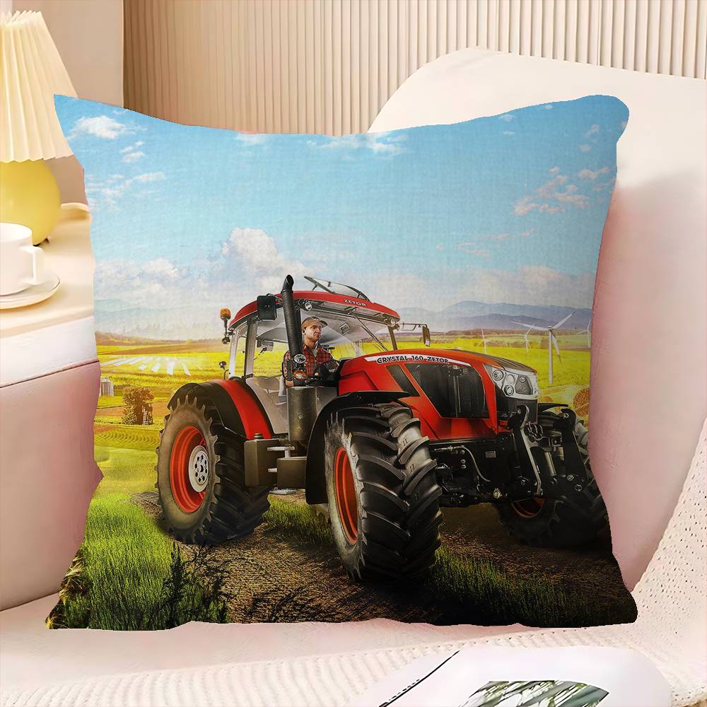 Car Tractor Decorative Room Aesthetics Pillow Case Home Decor Bedroom Sofa Bed Couch Pillow Cover 45X45