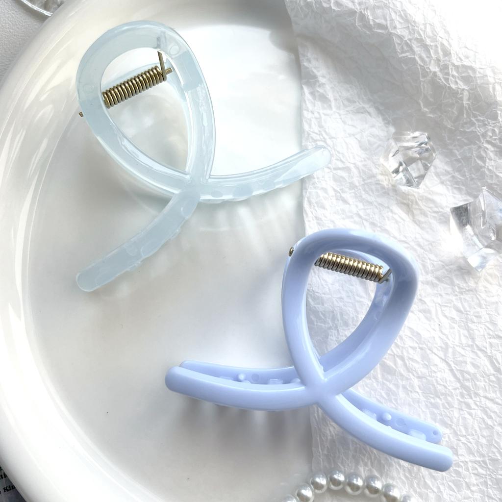 Black Cross Hair Claw Catch Clip,3.1In Jelly Color Shark Clip Morandi Color Hairpin Ponytail Holder Hair Barrette for Women