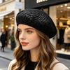 Women Beret Hat, Hollow Design Gauze Beret Hat, Solid Color Versatile Headwear for Hiking Outings Traveling Shopping And Daily Wear