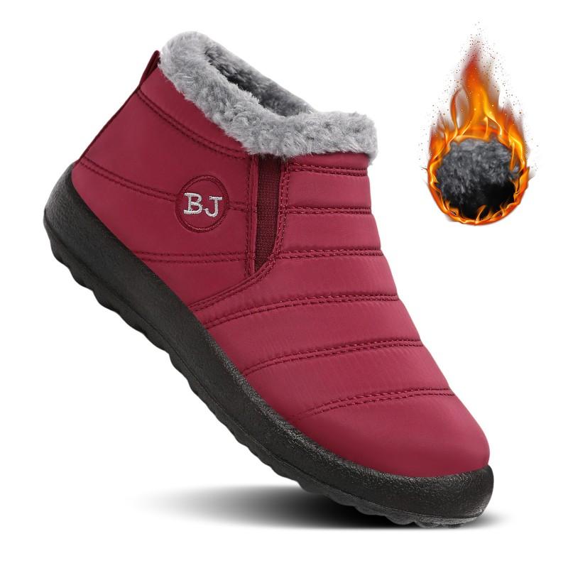 Couple Winter Snow Boots Low Top Warm Fleece Lined Non Slip Soft Sole Cotton Shoes Women Men Size 36-46
