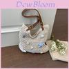 Borsa da Spiaggia in Paglia Intrecciata a Mano con Decorazioni di Stella Marina e Conchiglie per Estate Viaggi Spiaggia Moda Donna