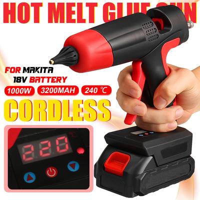 Pistolas de pegamento inalámbricas de fusión en caliente, 21V, 1000W, batería de iones de litio recargable 1/2, boquilla de cobre, herramienta de reparación DIY para batería de 18V