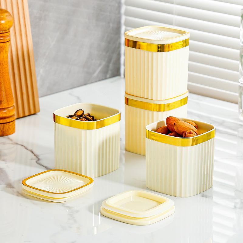 Plastic sealed can, milk powder can, square round with lid, food jar, kitchen, grain storage box, storage tank