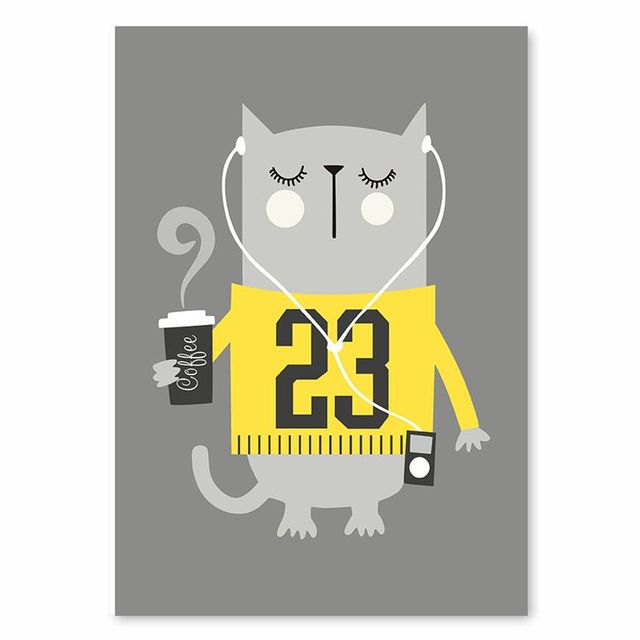 Nordic Style Animal Giraffe Lion Koala Decorative Canvas Painting Children's Room Living Room Fresco Wall Pictures Animal Print