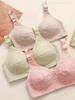 3 Peças Sutiãs Sem Fio Florais Sedutores - Push-Up, Conforto Respirável - Lingerie Chic para o Dia a Dia