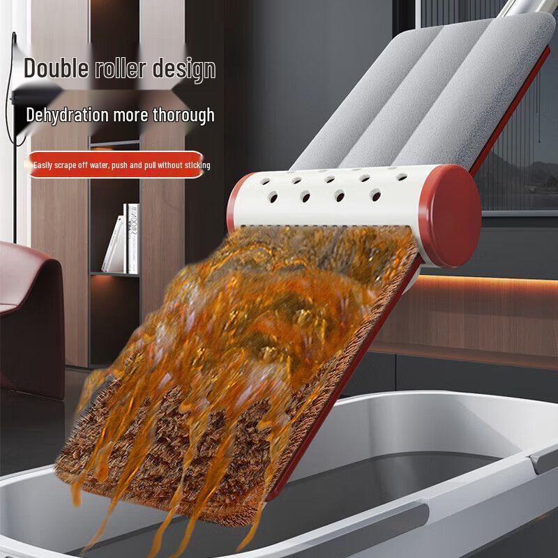 2025 Hands-Free Thickened Flat Mop - Effortless Wet & Dry Cleaning with High Water Absorption