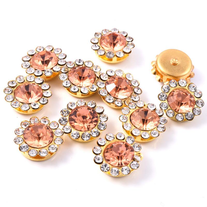 Sun Flower Claw Diamond, Glass Flower-Shaped Rhinestone Buckle Hand Seam Diamond, Round Flower Plate Grab Diamond Diy Jewelry Button Decoration