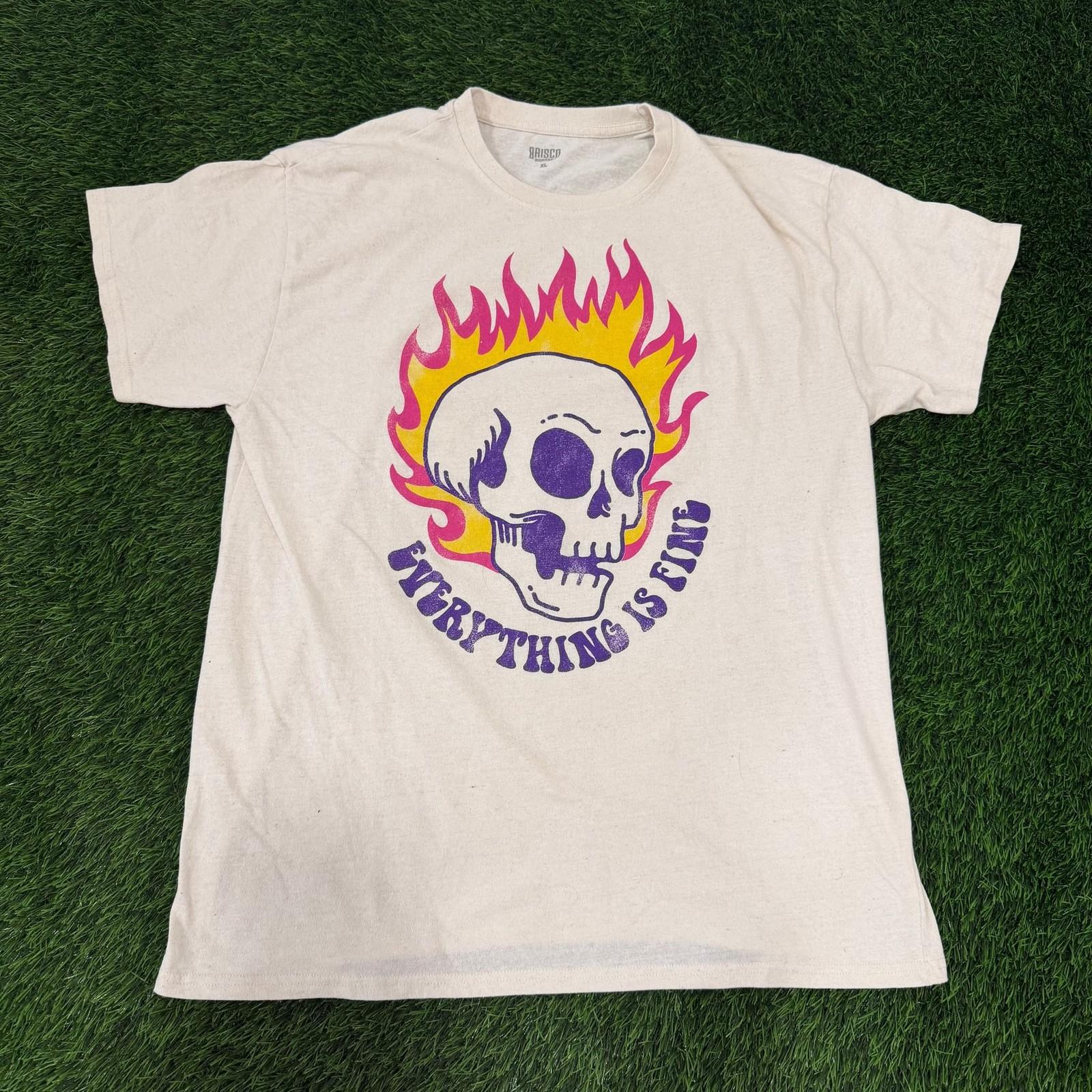 Brisco Flaming Skull Graphic Tee S