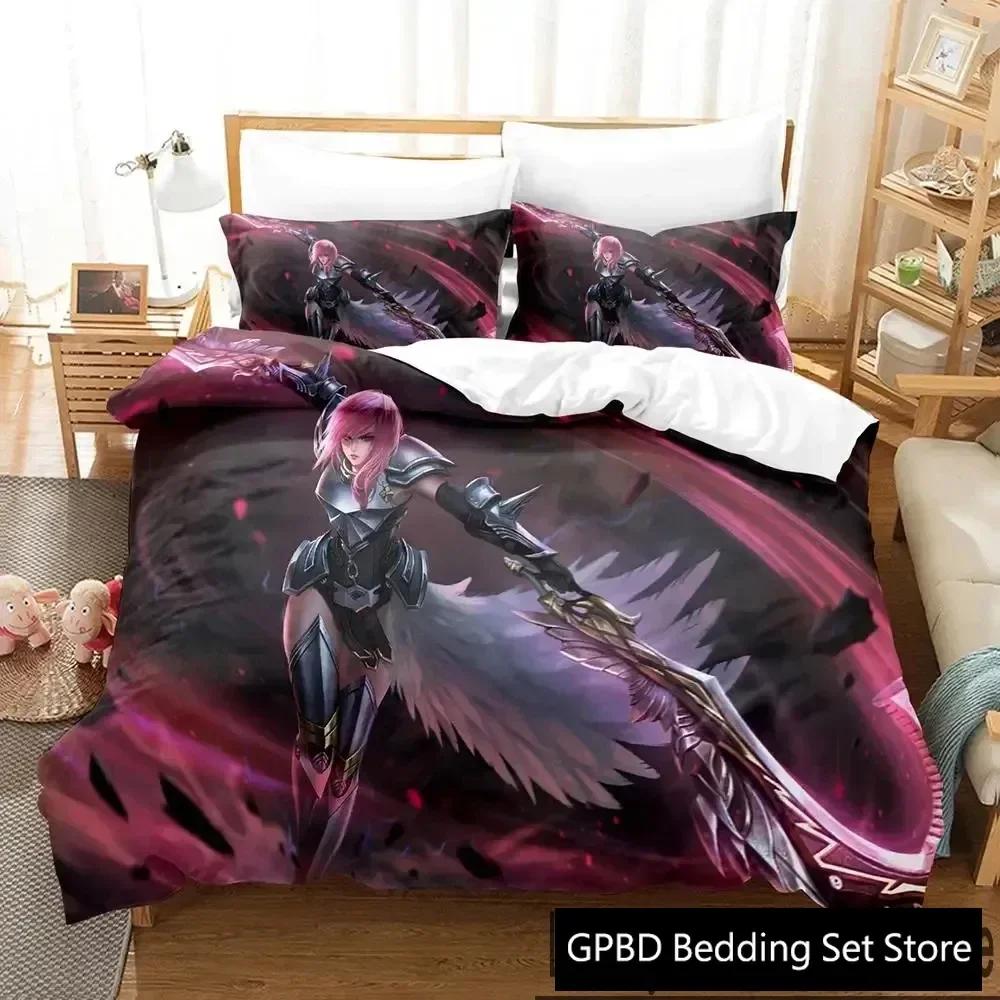 Anime Game Final Fantasy Xiii-2 Bedding Set 3D Printed Suitable For Bedroom Duvet Cover Set With Pillowcases Kids Home Textile