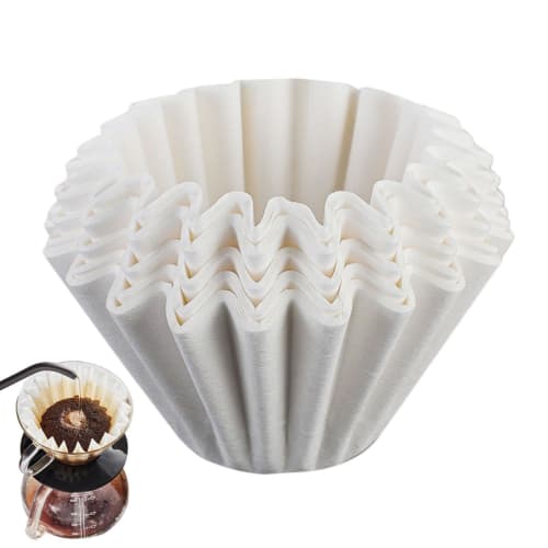 50-Count Basket-Style Paper Coffee Filters, 45mm Diameter, for 1-4 Cups, Original Wave-Shaped Filters, Disposable Paper Coffee Filters, Home Basket Co