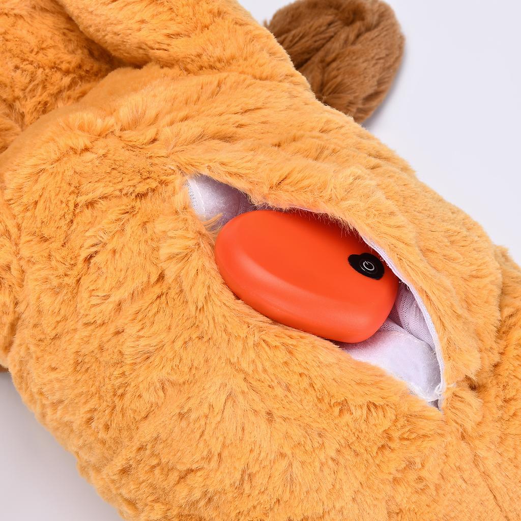 Plüsch-Spielzeug mit Herzschlag für Verhaltenstraining bei Welpen, Plüsch-Kuscheltier, Angstlinderung, Einschlafhilfe, Puppe, langlebiges Kauspielzeug für Hunde