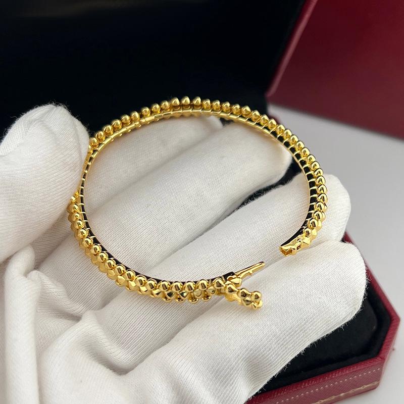 2025 Studded Bullet Clasp Bracelet - Classic Unisex Light Luxury with 18k Rose Gold Plating