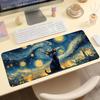 VIKAMA Starry Night Black Cat Mouse Pad Desktop Mat Non-Slip Waterproof Mouse Gaming Pad Desktop Carpet Home Decor