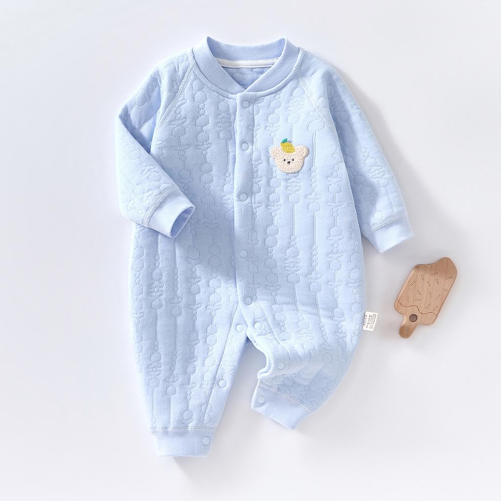 Newborn Baby Clothes Warm Cotton Quilted Romper Long Sleeve Infant Onesie Autumn Winter Thickened Outfit