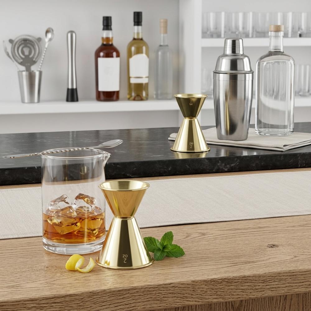 304 Edelstahl Doppelkopf Messbecher Doppelkopf Cocktail Jigger Tasse Restaurant