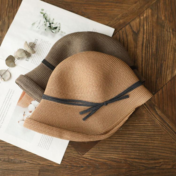 Damen Retro Faltbarer Hepburn-Stil Sonnenhut Lässiger Cooler Fischer Fischerhut Einfaches Sonnenschutz-Accessoire