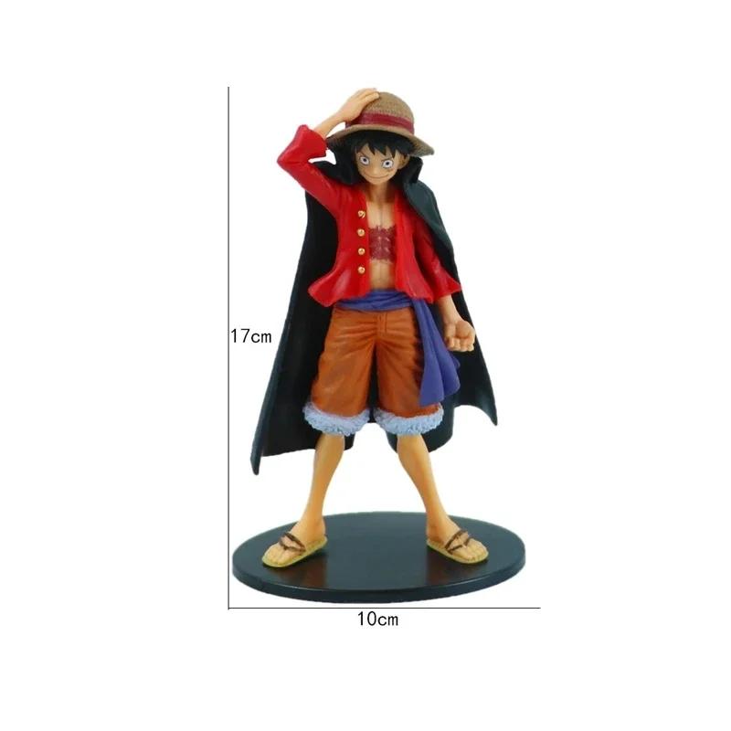 **18cm One Pie Anime Figure Pirate Warriors Monkey D Luffy Roronoa Zoro Sanji Usopp Action Figures Collectible Model Toys