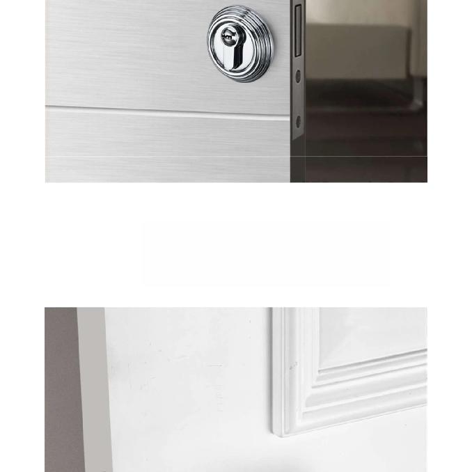 Bright Silver Indoor Silent Door Lock Nordic Light Luxury Bedroom Split Door Handle Lock