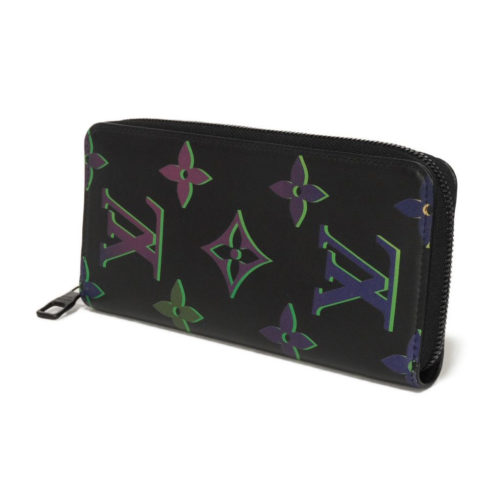 Used 12564 Zippy Wallet Vertical M82368 7940 Japan Exclusive Multicolor RFID Monogram Spotlight Noir Men's from Japan