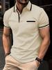Polo de Verano para Hombre con Bloque de Color y Logo Estampado - Estilo Casual Europeo y Americano