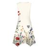 Women's Casual Fashion Round Neck Sleeveless Print Irregular Hem Midi Dress Hem Midi Dress