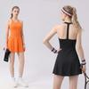 Womens Athletic A-Line Tennis Skirt Set With Built-in Briefs Quick-Dry Sportswear Badminton Golf Running
