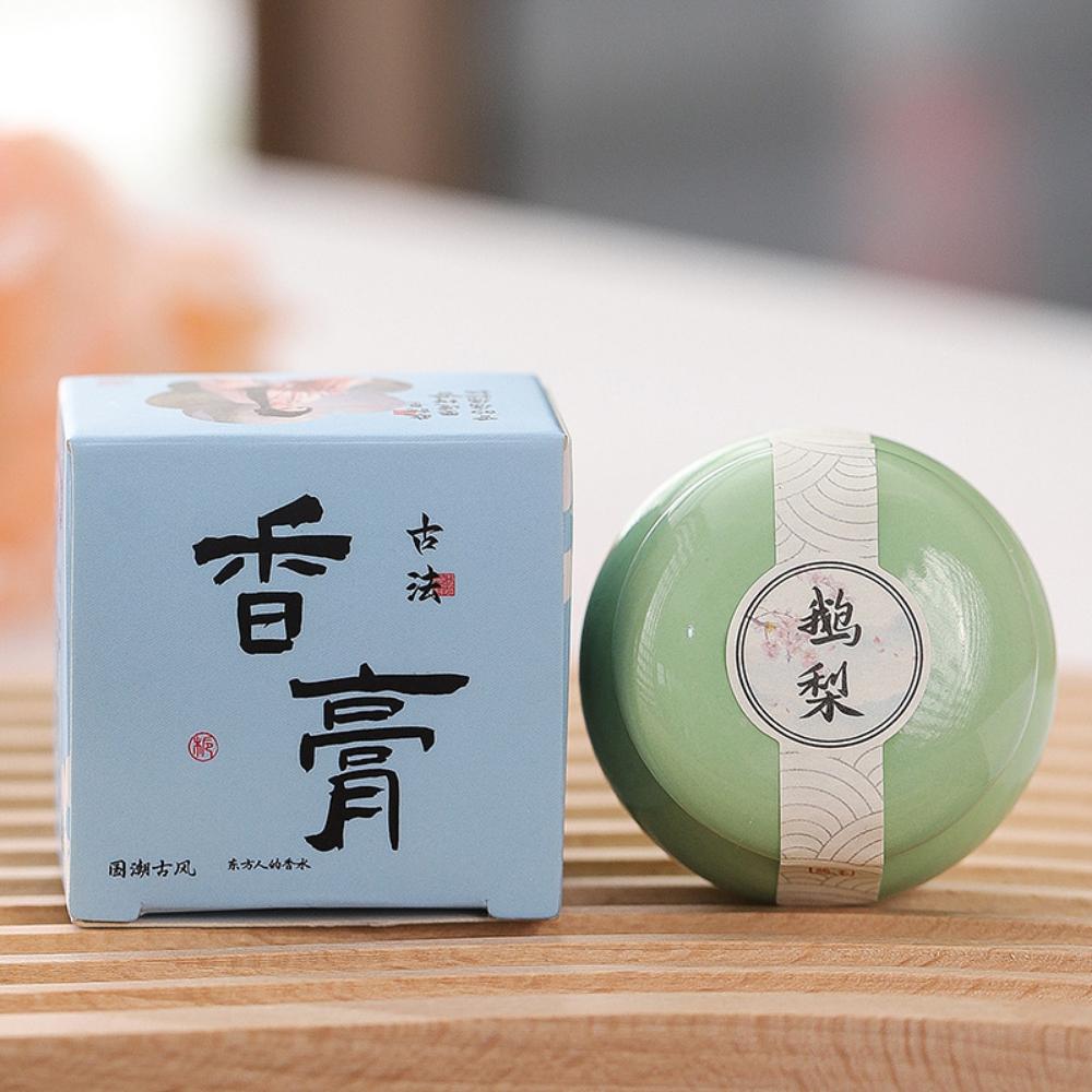 

Древний твердый бальзам Маленькая керамическая баночка Свежий легкий аромат Твердый бальзам в древнем стиле Стойкий аромат 05