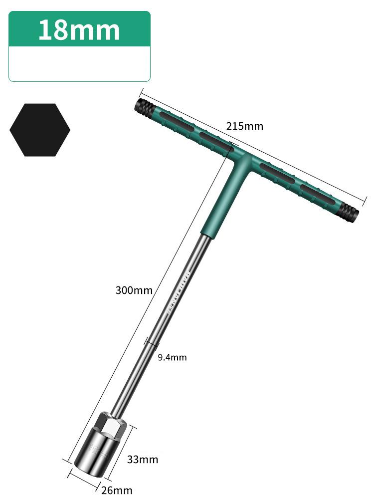 6-19mm T-Steckschlüssel Drehmomentschlüssel Gummigriff Innensechskantschlüssel Mechaniker-Schraubendreher Reparatur Steckschlüsselsatz Auto Mechanische Werkstatt Werkzeug Handwerkzeuge