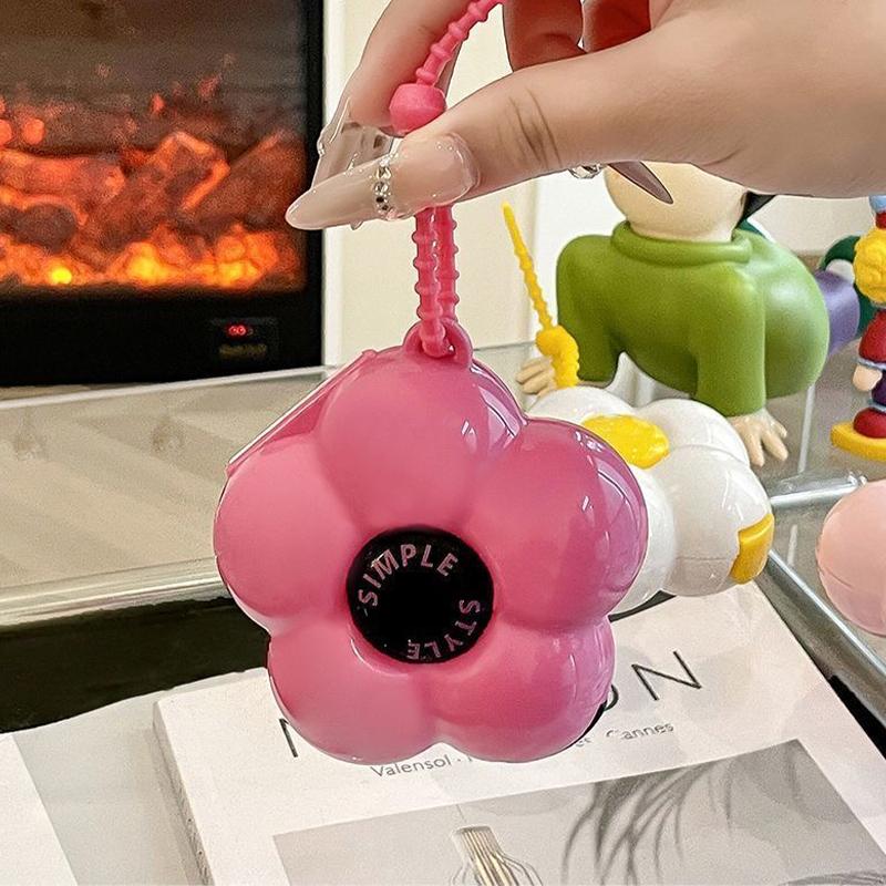 Dopamine Flower Pill Organizer Portable Medicine Case with 6-Compartment Cute Weekly Vitamin Storage Box for Travel & Home