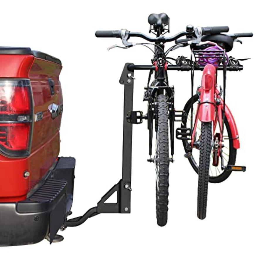 Foldable 4Bike Rack with 120 lbs Capacity for Cars SUVs Vans RVs Hitch Mount Bike Carrier with Pin Clip Compatible with 1.25 an