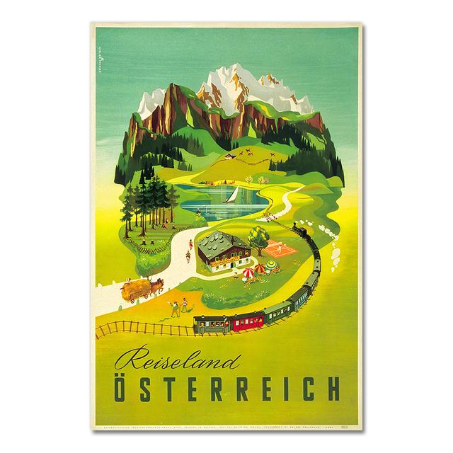 Ski In Austria Country Cable Car Vintage Travel Posters Canvas Painting Kraft Poster Coated Wall Sticker Home Decoration Gift No Frame