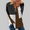 Women's Fashion Casual Round Neck Hoodie Irregular Striped Geometric Printed Long Sleeve  Blouse