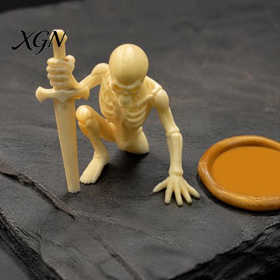 Mysterious Room Ornament 3D Printed Skeleton Figurine with Swords, Creative Desktop Ornament, Gifts for Friends Swords Statue Home Office Halloween