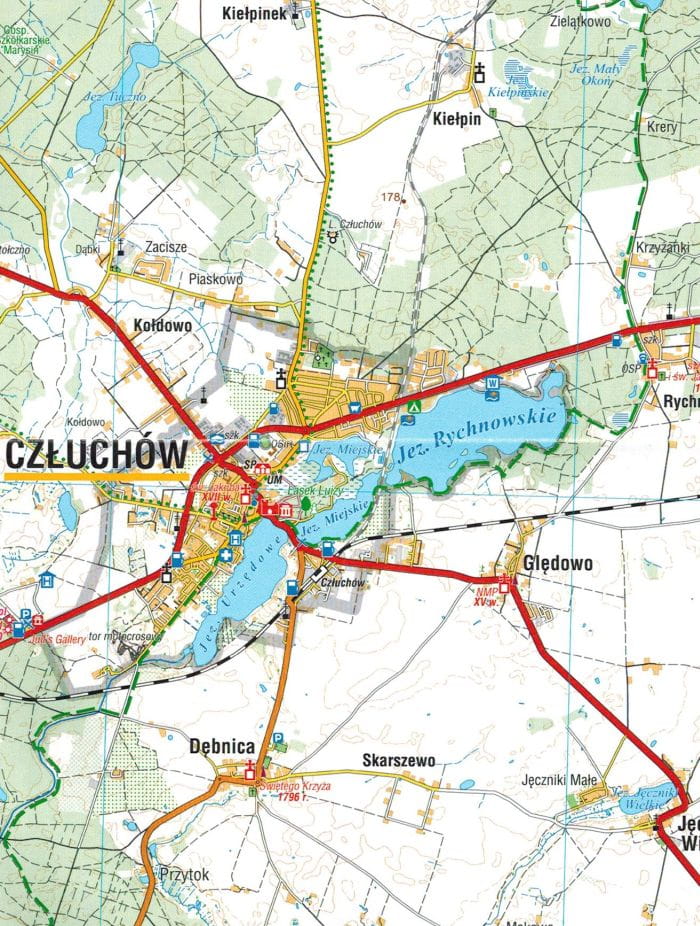 Człuchów County 1:75 000. Tourist Map. Compass